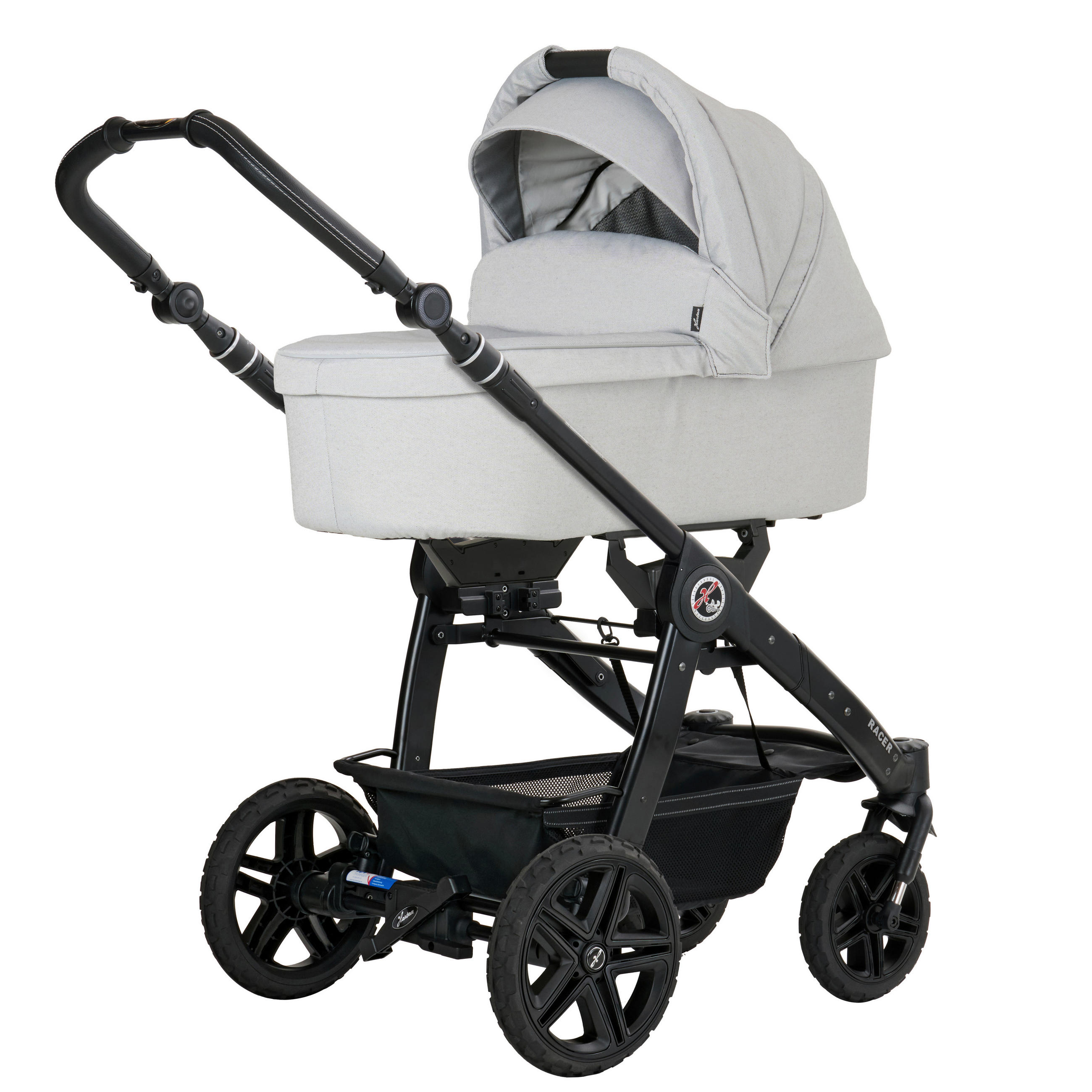 KINDERWAGENSET  RACER GTS  soft cloud  - Hellgrau/Cappuccino, Basics, Textil/Metall (59/113/101cm) - Hartan