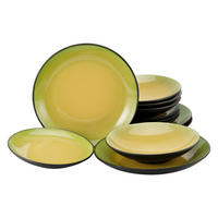 TAFELSERVICE Hot Green 12-teilig  - Hellgelb/Schwarz, Basics, Keramik - Creatable