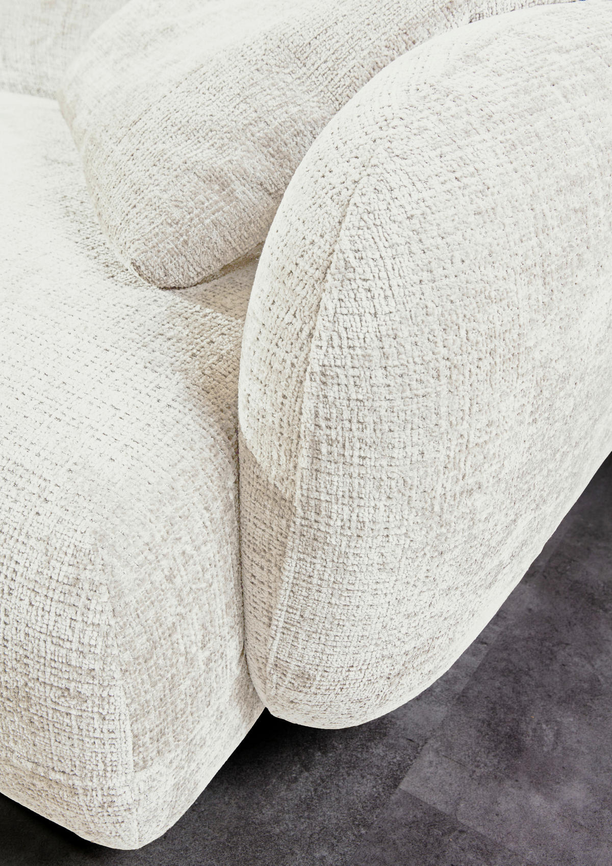 BIGSOFA Chenille Creme  - Creme/Schwarz, MODERN, Kunststoff/Textil (270/112/125cm) - Carryhome
