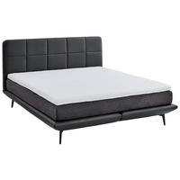 BOXSPRINGBETT 160/200 cm  in Anthrazit, Grau  - Anthrazit/Schwarz, Design, Textil/Metall (160/200cm) - Beldomo - Sleep