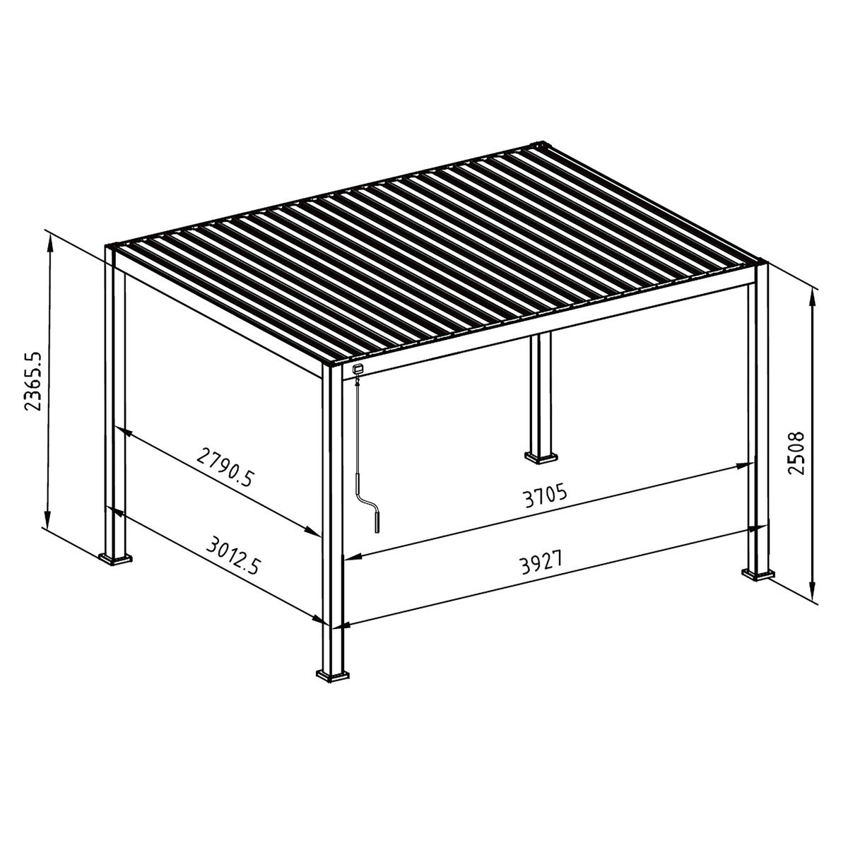 PERGOLA - Grau, Lifestyle, Metall (400/250/300cm) - Gardenson