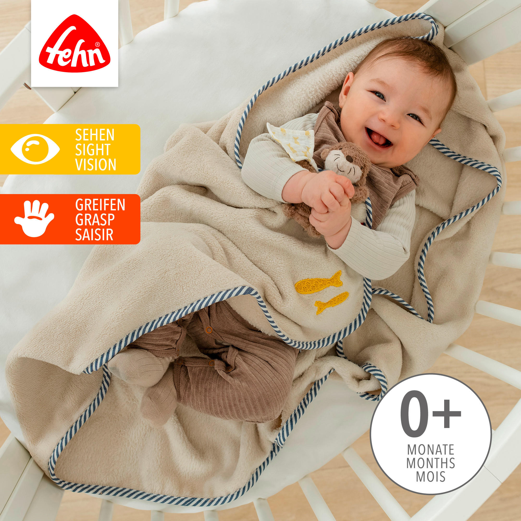 SCHMUSEDECKE Otter Theo  74,5/100 cm  - Multicolor, Basics, Textil (74,5/100cm) - Fehn