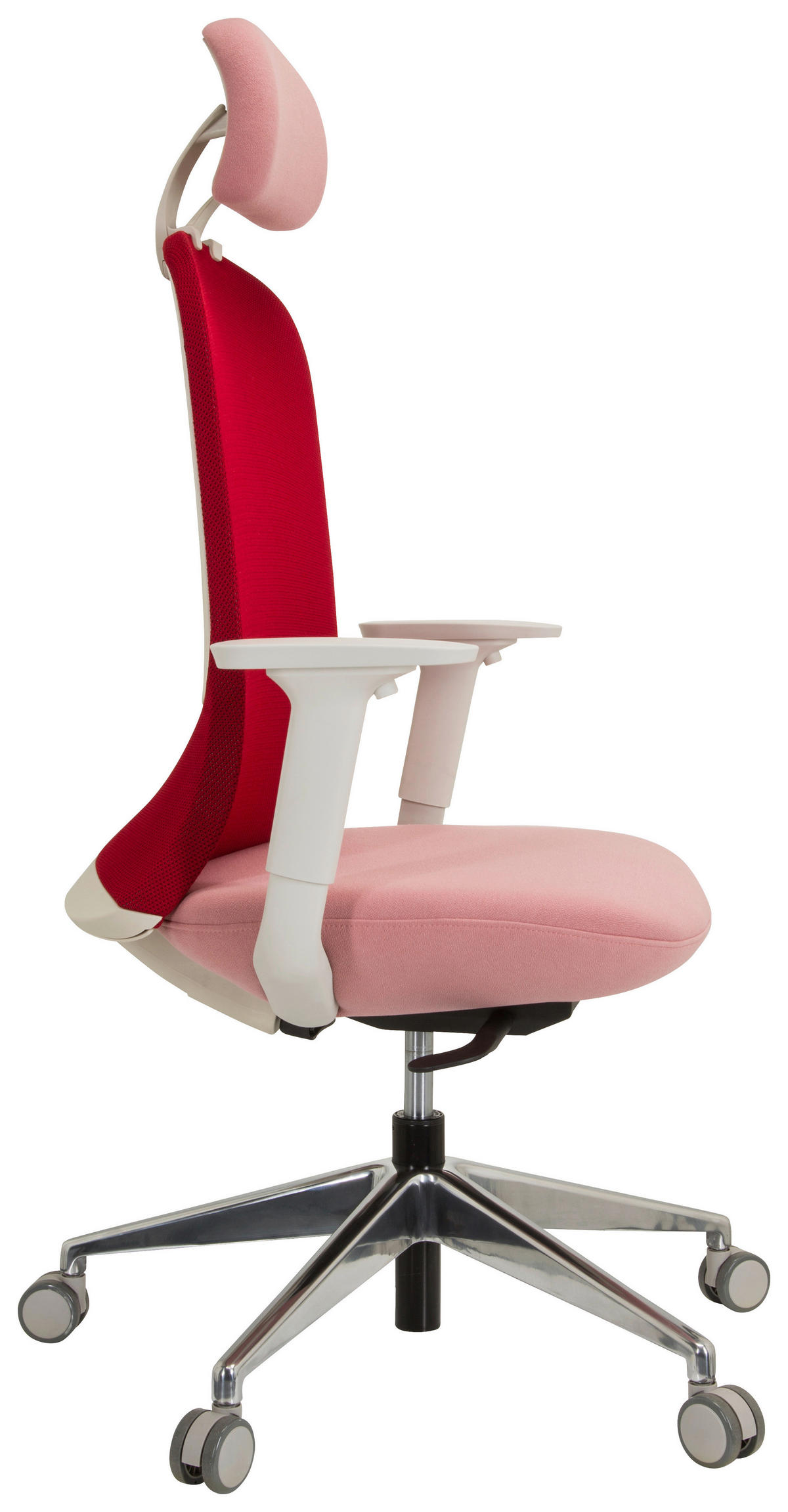 OTOČNÁ ŽIDLE, síťovina, plochá tkanina, růžová, bílá - bílá/růžová, Moderní, kov/textil (68/130/60cm) - MID.YOU