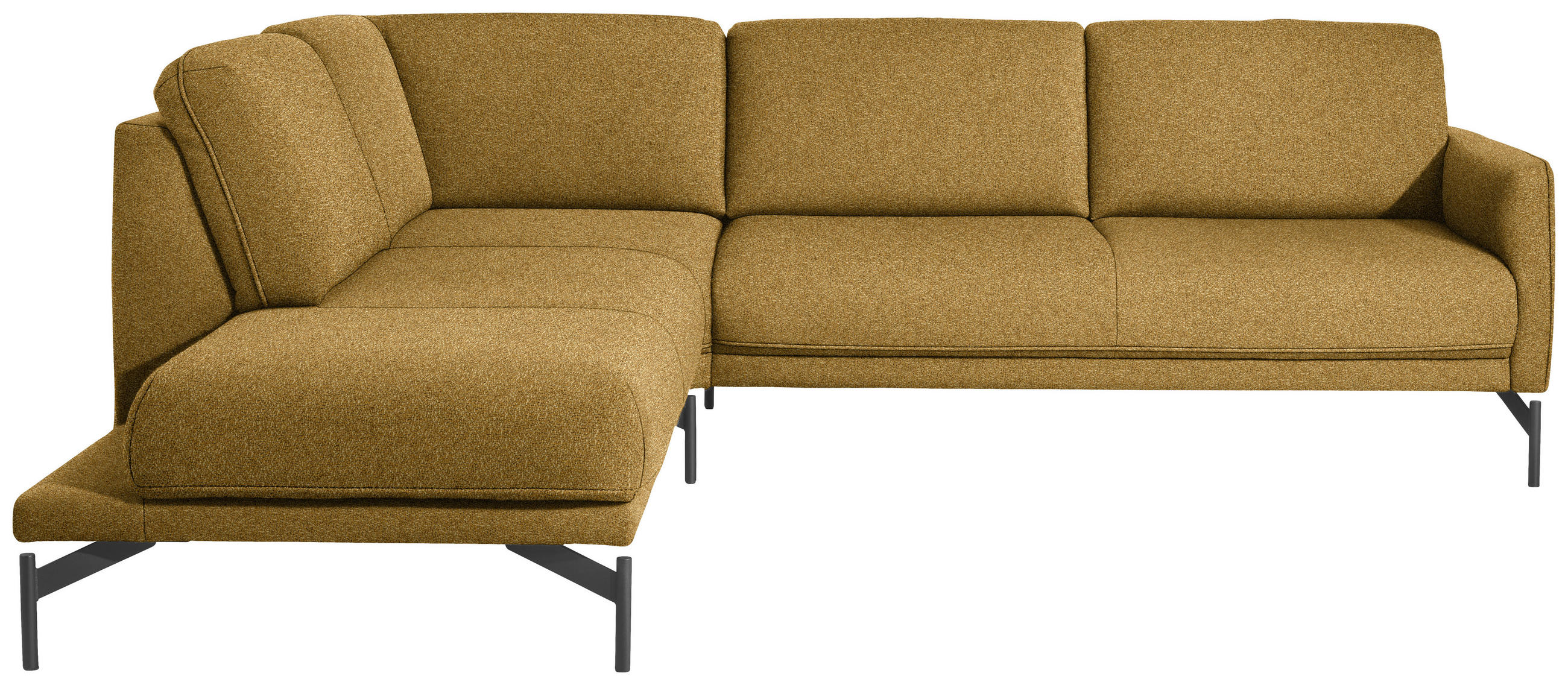 ECKSOFA in Flachgewebe, Struktur Gelb, Grün  - Anthrazit/Gelb, Design, Textil/Metall (230/254cm) - Johann Jakob