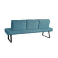SITZBANK 209/92/78 cm  in Hellblau  - Schwarz/Hellblau, Design, Textil/Metall (209/92/78cm) - Dieter Knoll