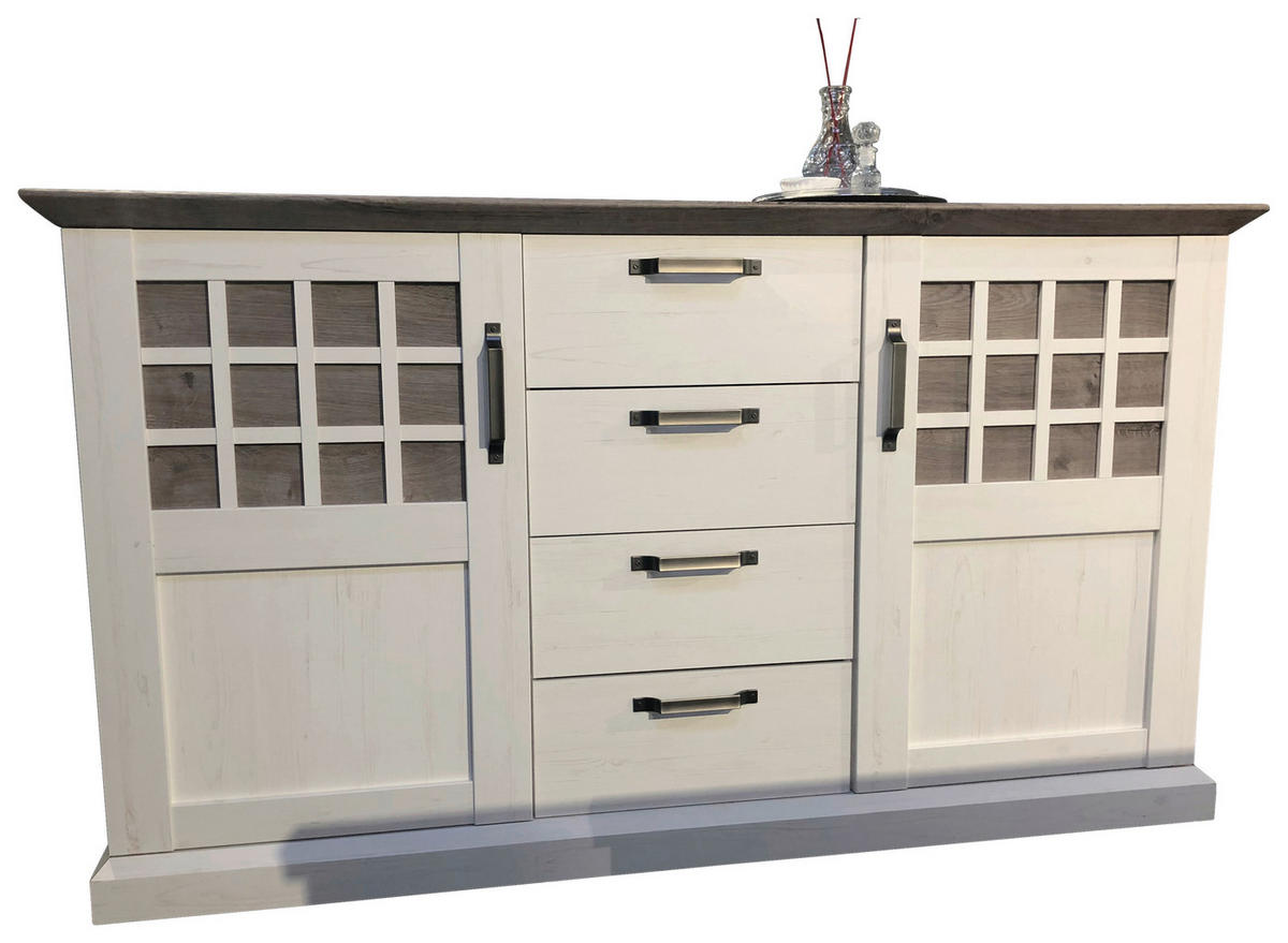 KOMÓD 164/91/43 cm  - tölgyfa színű/fekete, Lifestyle, műanyag/faalapú anyag (164/91/43cm) - Landscape