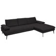 ECKSOFA in Echtleder Dunkelbraun  310/180 cm  - Dunkelbraun/Schwarz, Design, Leder/Metall (310/180cm) - Dieter Knoll