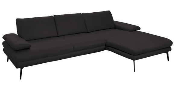 ECKSOFA in Echtleder Dunkelbraun 310/180 cm - Dunkelbraun/Schwarz, Design, Leder/Metall (310/180cm) - Dieter Knoll