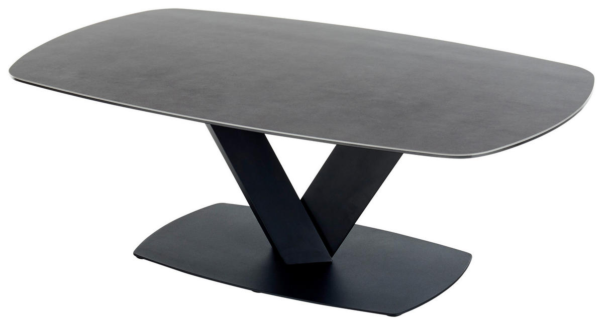 KLUB STOČIĆ  antracit, crna  - crna/antracit, Dizajnerski, staklo/metal (120/70/43cm) - Boxxx
