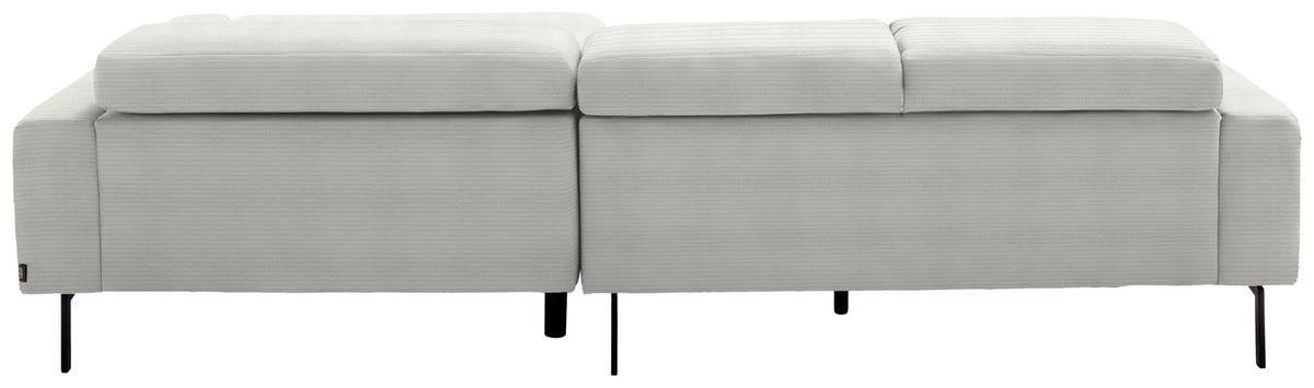 ECKSOFA Cord Weiss  - Weiss/Schwarz, Design, Textil/Metall (215-217/293cm) - Schöner Wohnen
