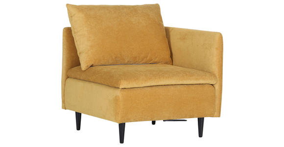 SOFAELEMENT Flachgewebe Senfgelb - Senfgelb/Schwarz, KONVENTIONELL, Holz/Textil (83/72/83cm) - Carryhome