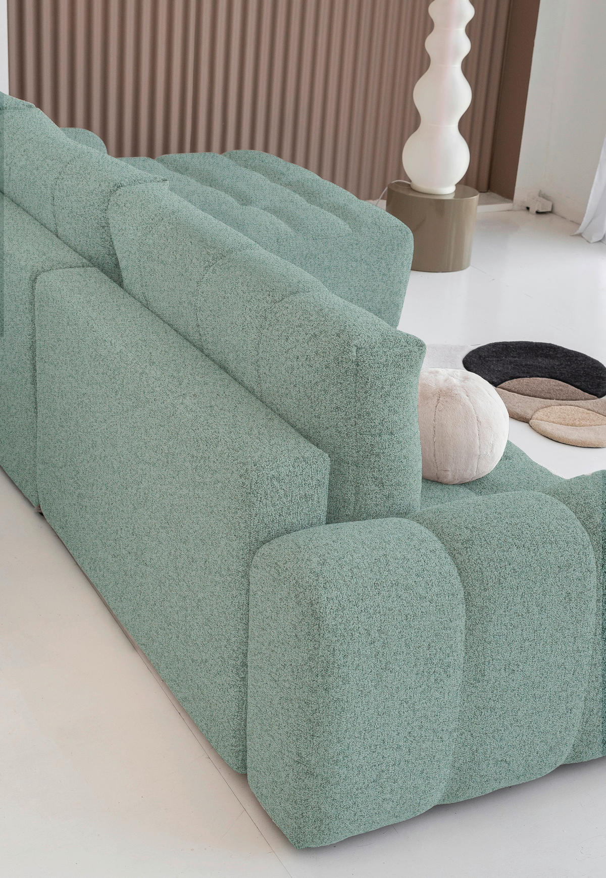 ECKSOFA  in Türkis  268/184 cm  - Türkis/Schwarz, Design, Kunststoff/Textil (268/184cm) - MID.YOU