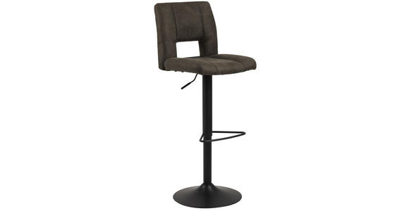 BARHOCKER in Anthrazit - Anthrazit/Schwarz, Design, Textil/Metall (41,5/94-115/52cm) - Carryhome