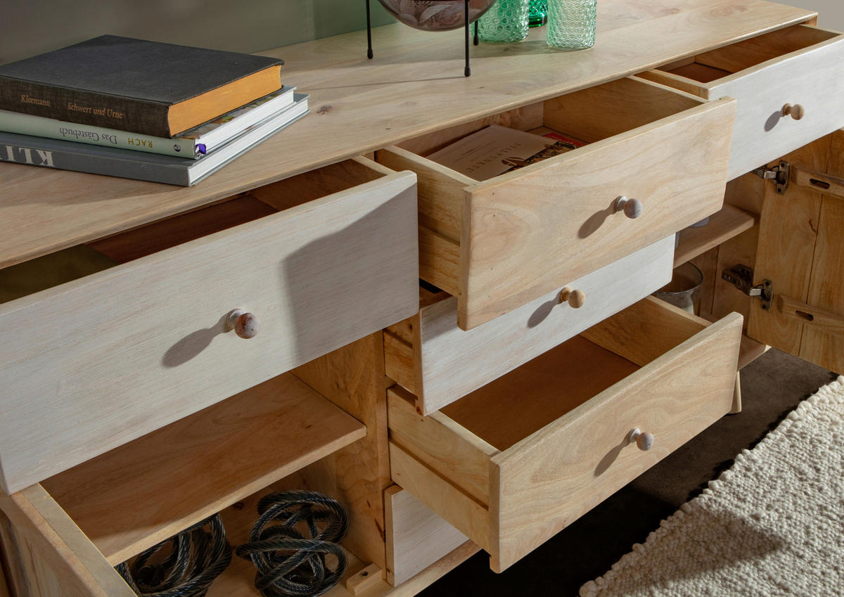 SIDEBOARD Kata  in 140/80/41 cm  - Naturfarben/Weiß, Design, Holz (140/80/41cm) - Landscape