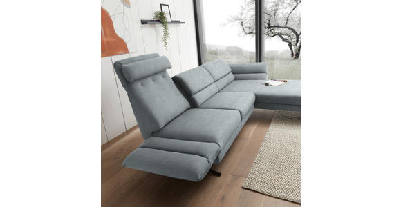 ECKSOFA  in Flachgewebe Hellblau  279-327/176-217 cm  - Schwarz/Hellblau, Design, Textil/Metall (279-327/176-217cm) - Dieter Knoll