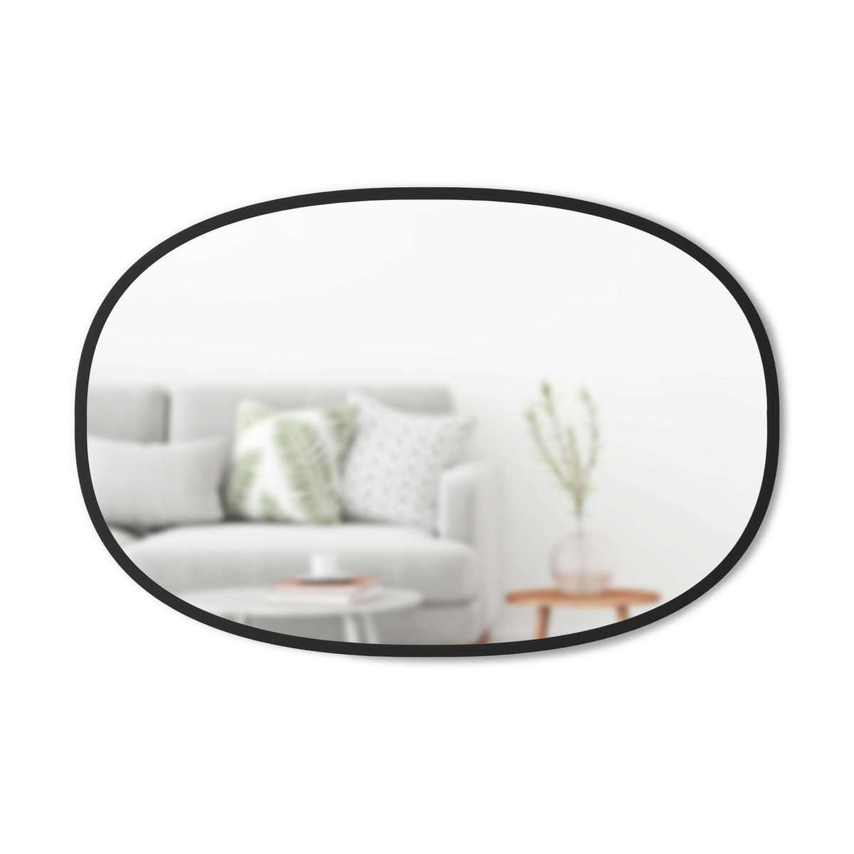 WANDSPIEGEL 61/91/3 cm    in oval  - Schwarz, Basics, Glas/Kunststoff (61/91/3cm) - Umbra