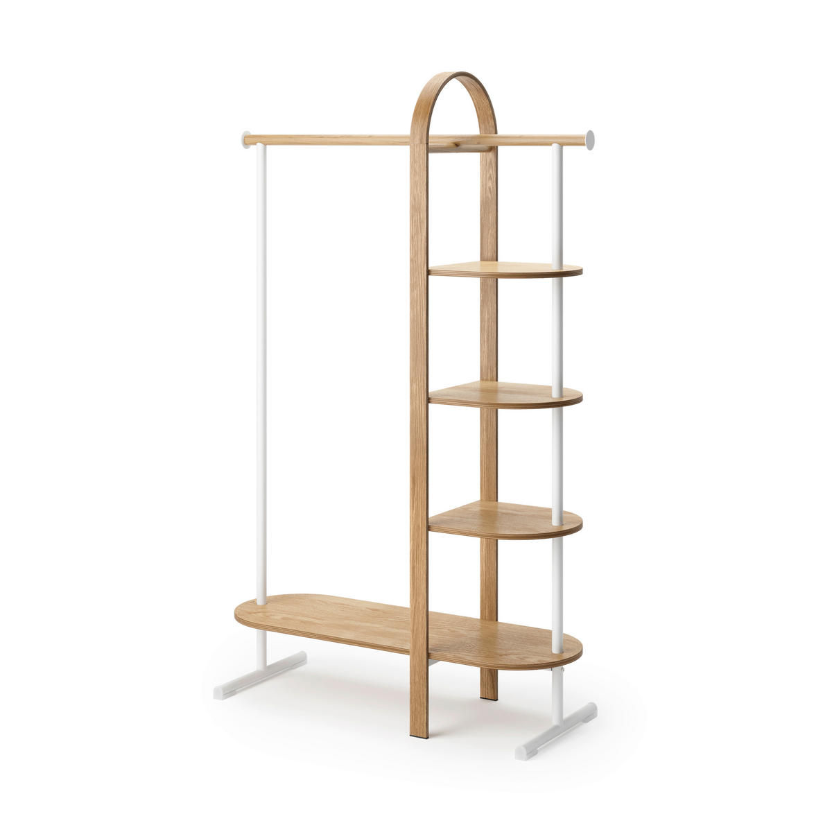 OBEŠALNIK ZA OBLAČILA - bela/naravne barve, Basics, kovina/les (106/167/39cm) - Umbra
