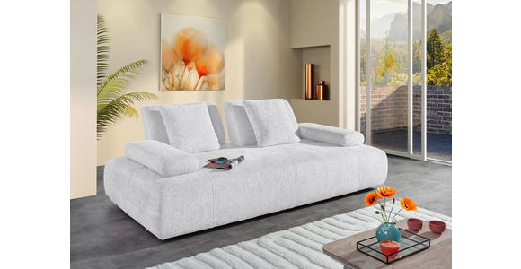 SCHLAFSOFA Chenille Hellgrau  - Hellgrau/Schwarz, KONVENTIONELL, Kunststoff/Textil (235-255/80/116-138cm) - Carryhome