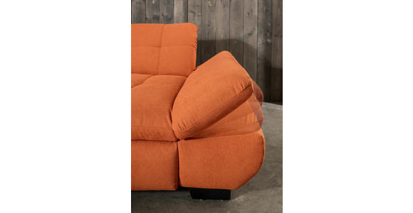 ECKSOFA in Mikrofaser Orange  198/290 cm  - Schwarz/Orange, Design, Textil/Metall (198/290cm) - Xora