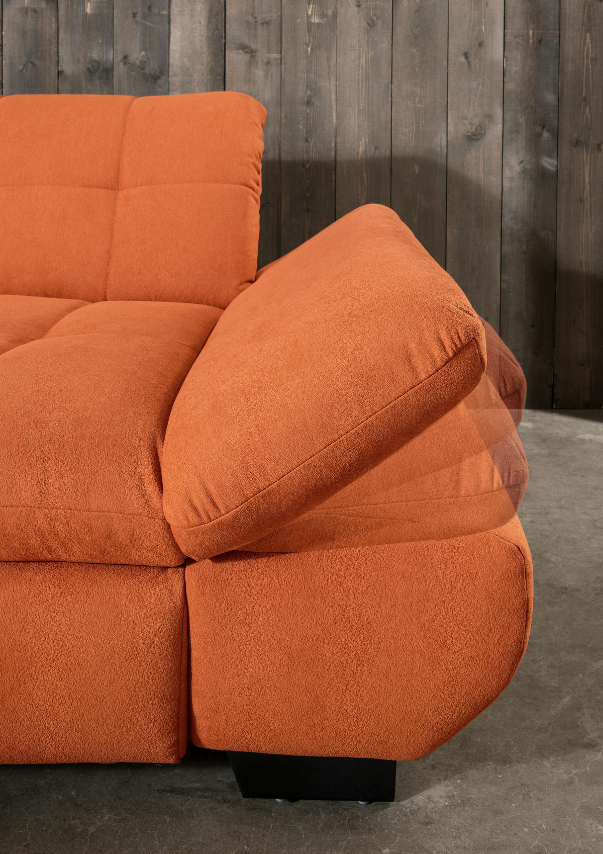 ECKSOFA in Mikrofaser Orange  198/290 cm  - Schwarz/Orange, Design, Textil/Metall (198/290cm) - Xora