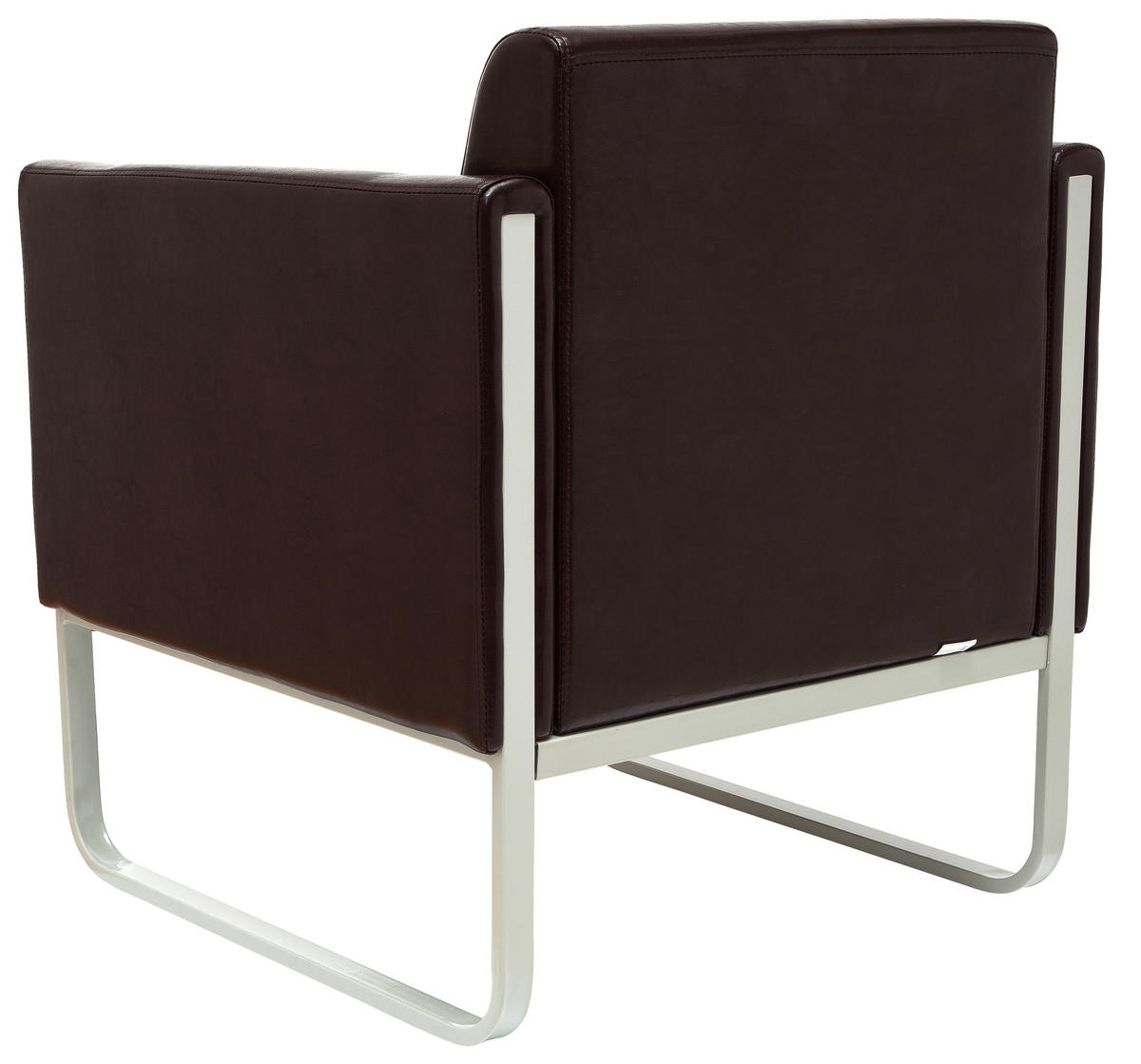 SESSEL in Lederlook Dunkelbraun, Hellgrau  - Dunkelbraun/Hellgrau, MODERN, Textil/Metall (67/78/71cm) - MID.YOU