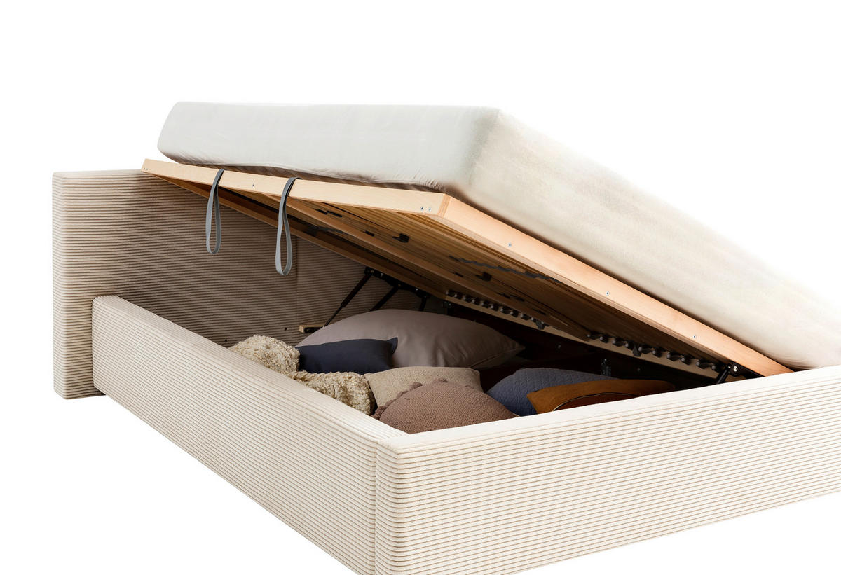 POLSTERBETT 140/200 cm  in Beige  - Beige, Basics, Holz/Textil (140/200cm) - Xora