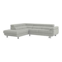 ECKSOFA in Drell Hellgrau  - Hellgrau, Modern, Textil/Metall (230/270cm) - MID.YOU