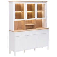 BUFFET 162/199/46 cm  in Weiß, Eiche Artisan  - Weiß/Eiche Artisan, ROMANTIK / LANDHAUS, Glas/Holzwerkstoff (162/199/46cm) - home24