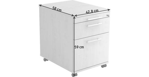 ROLLCONTAINER 42,8/59/58 cm  - Alufarben/Grau, KONVENTIONELL, Holzwerkstoff/Kunststoff (42,8/59/58cm) - Venda