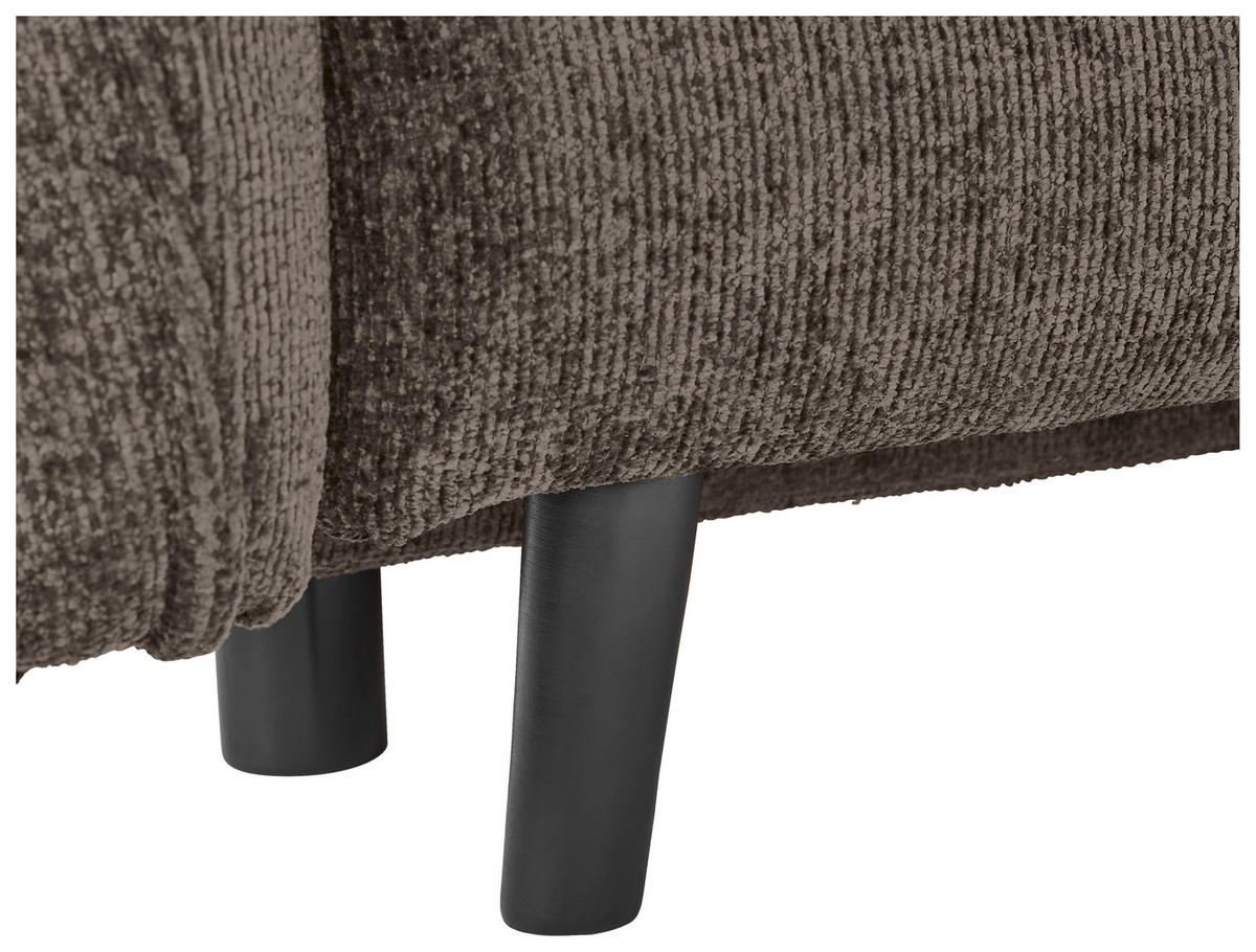 SCHLAFSOFA in Chenille Graubraun  - Graubraun/Schwarz, Konventionell, Holz/Textil (238/99/108cm) - MID.YOU