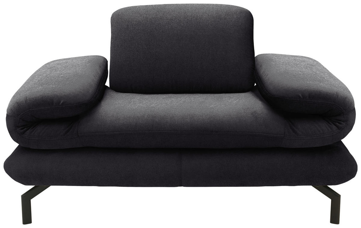 SESSEL mit Funktion in Webstoff Anthrazit  - Anthrazit/Schwarz, Design, Textil/Metall (139 (197)/83 (110)/98cm) - LOOKS by W.Joop