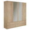 DREHTÜRENSCHRANK in Sonoma Eiche  - Silberfarben/Sonoma Eiche, Konventionell, Glas/Holzwerkstoff (181/197/54cm) - Boxxx