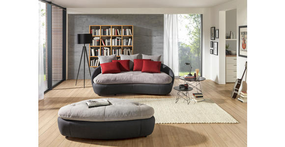 MEGASOFA in Textil Grau, Rot, Schwarz - Rot/Schwarz, Design, Kunststoff/Textil (238/80/143cm) - Hom`in