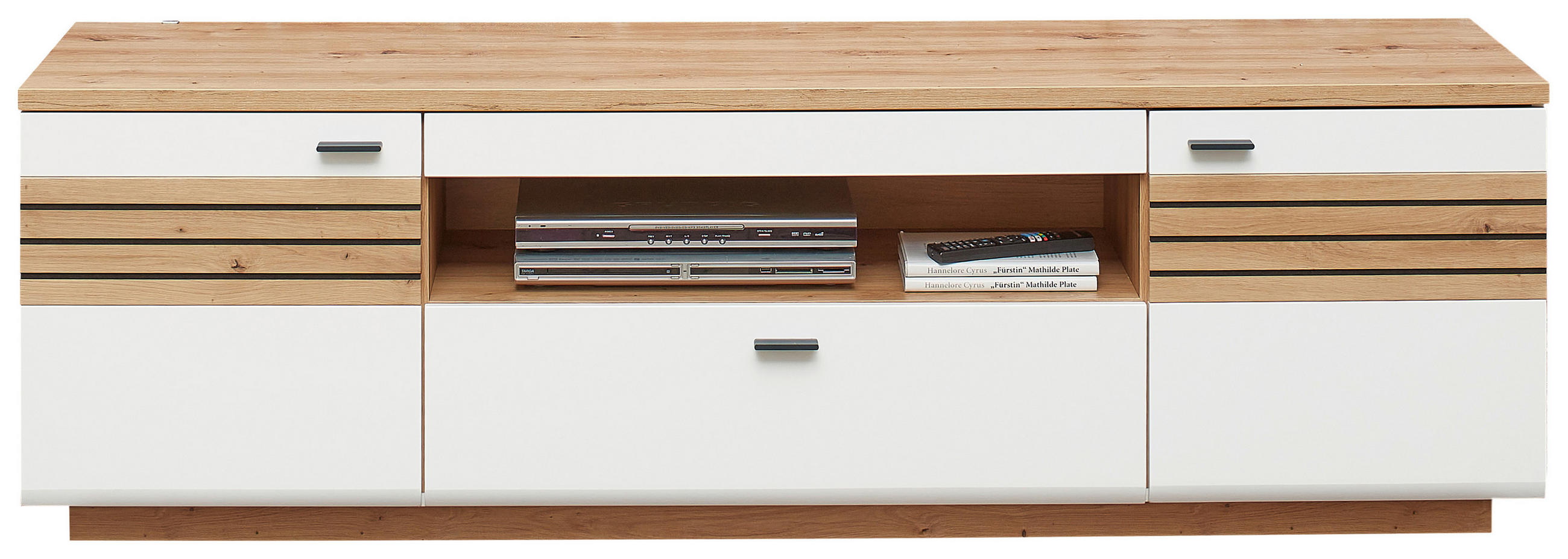 LOWBOARD  in 190/59/47 cm  - Anthrazit/Weiß, Design, Holzwerkstoff/Metall (190/59/47cm) - Stylife