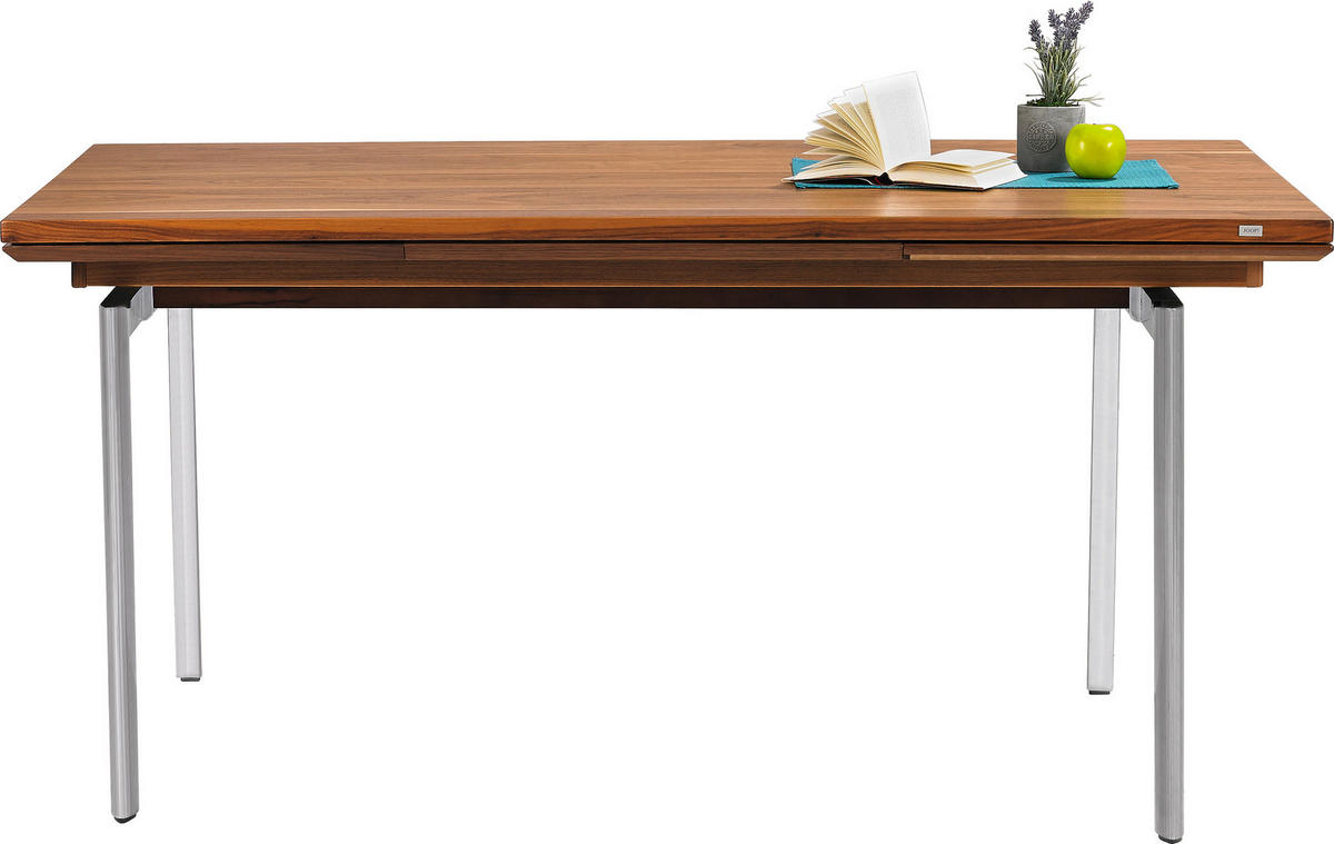 ESSTISCH in Holz, Metall 160-210/95/77 cm  - Nussbaumfarben, Design, Holz/Metall (160-210/95/77cm) - Joop!