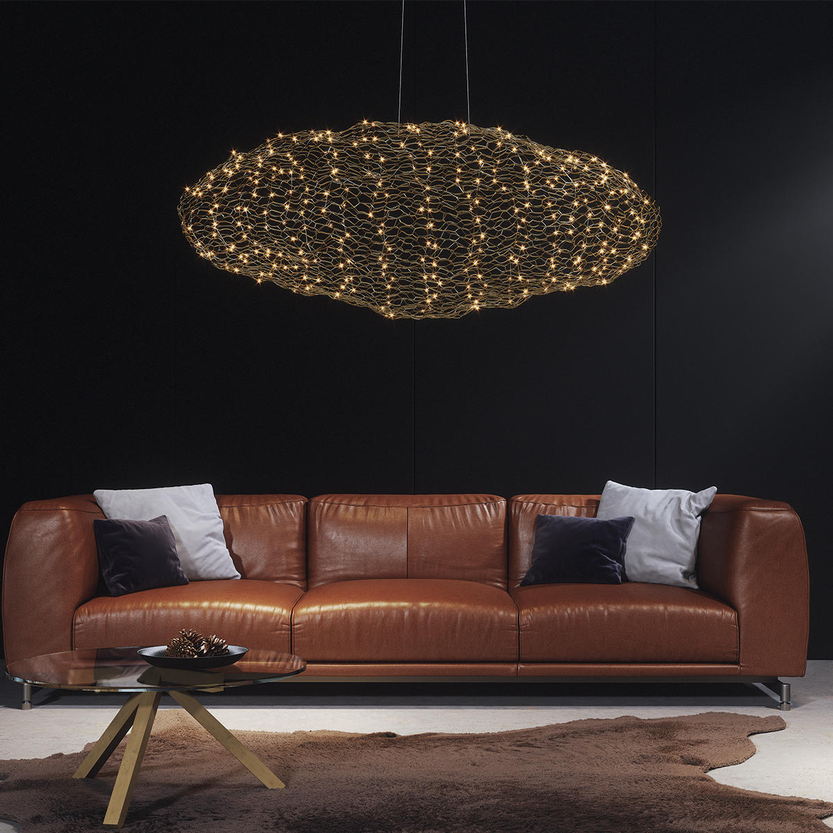 LED-HÄNGELEUCHTE HAYDEN 115/50/157 cm   - Goldfarben, Trend, Metall (115/50/157cm) - By Rydéns
