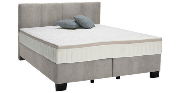 BOXSPRINGBETT 160/200 cm in Silberfarben - Silberfarben/Schwarz, Design, Kunststoff/Textil (160/200cm) - Hom`in