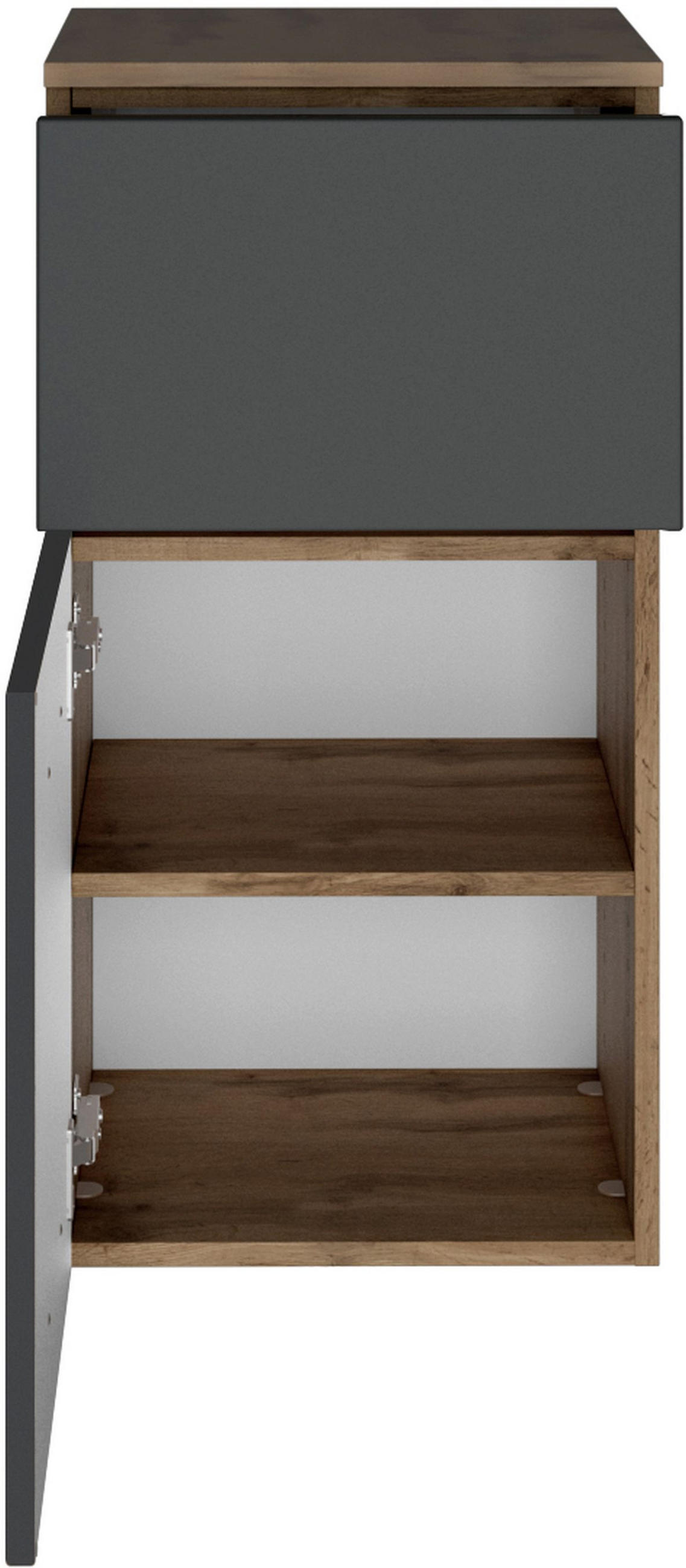 UNTERSCHRANK 40/79/35 cm   - Eiche Wotan/Silberfarben, Design, Holzwerkstoff/Kunststoff (40/79/35cm) - Held