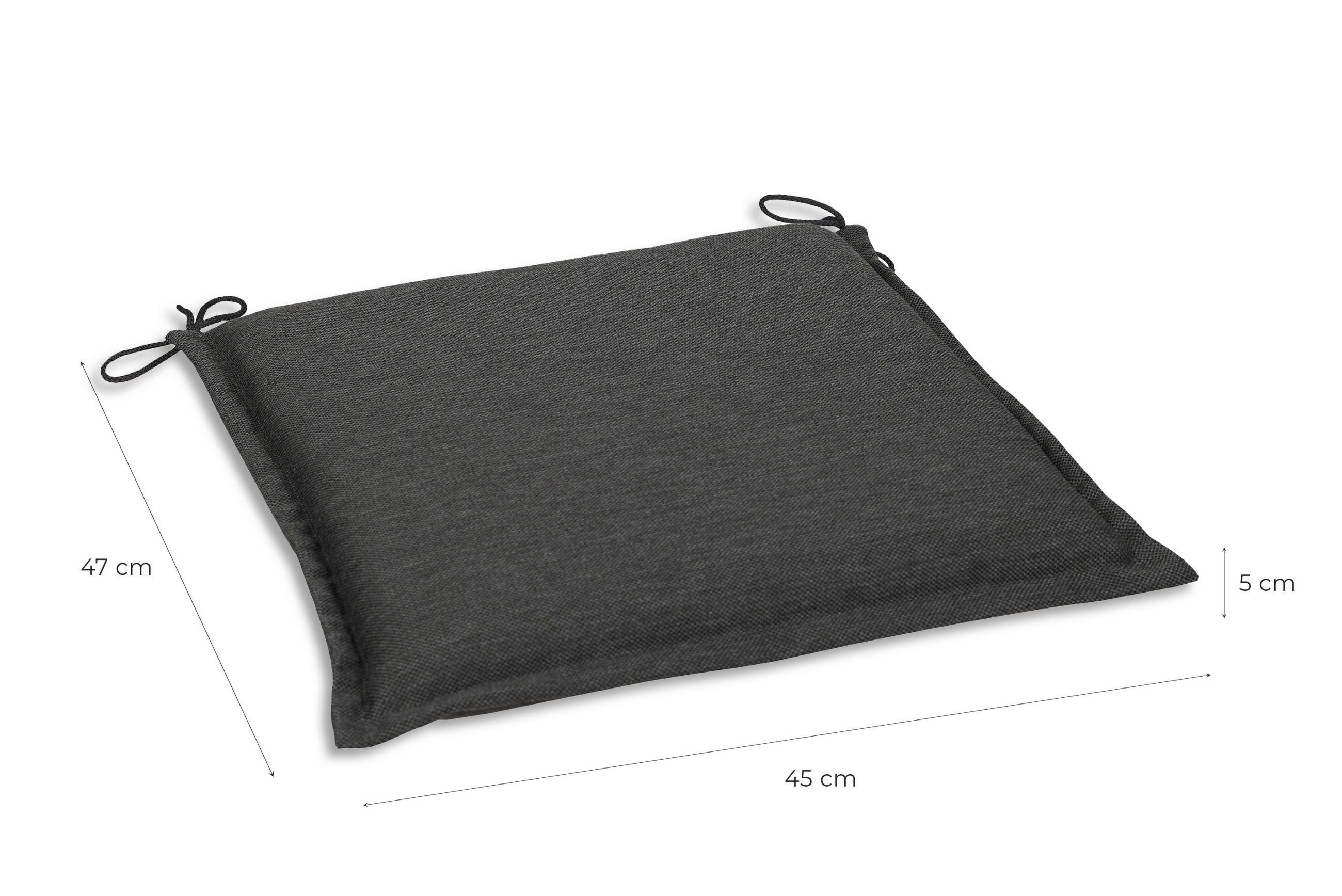 GARTENSITZKISSENSET Uni  - Anthrazit, Basics, Textil (45/5/47cm)