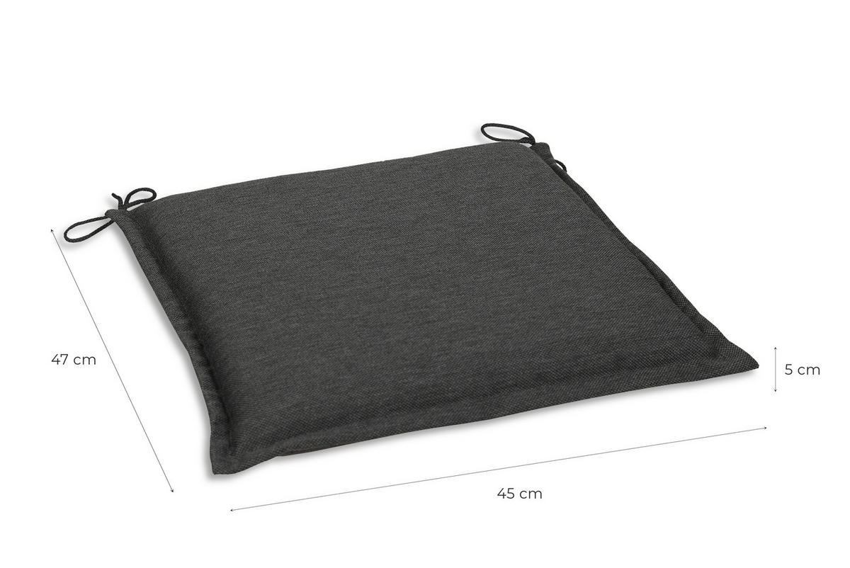 GARTENSITZKISSENSET in Anthrazit Uni  - Anthrazit, Basics, Textil (45/5/47cm)