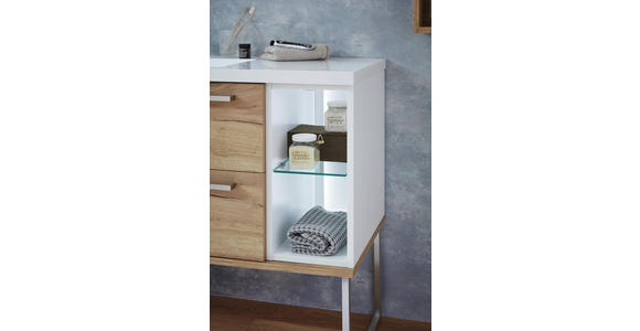 BADEZIMMER - Eichefarben/Weiß, Basics, Glas/Holzwerkstoff (120cm) - Dieter Knoll