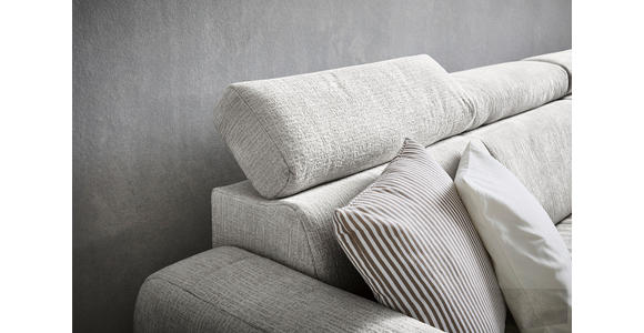 ECKSOFA inkl. Funktionen Grau Samt - Grau, Natur, Holz/Textil (261/206cm) - Venda