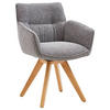 ARMLEHNSTUHL  in Webstoff  - Eichefarben/Grau, Design, Holz/Textil (60/83,5/65cm) - Valdera