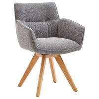 ARMLEHNSTUHL  in Webstoff  - Eichefarben/Grau, Design, Holz/Textil (60/83,5/65cm) - Valdera