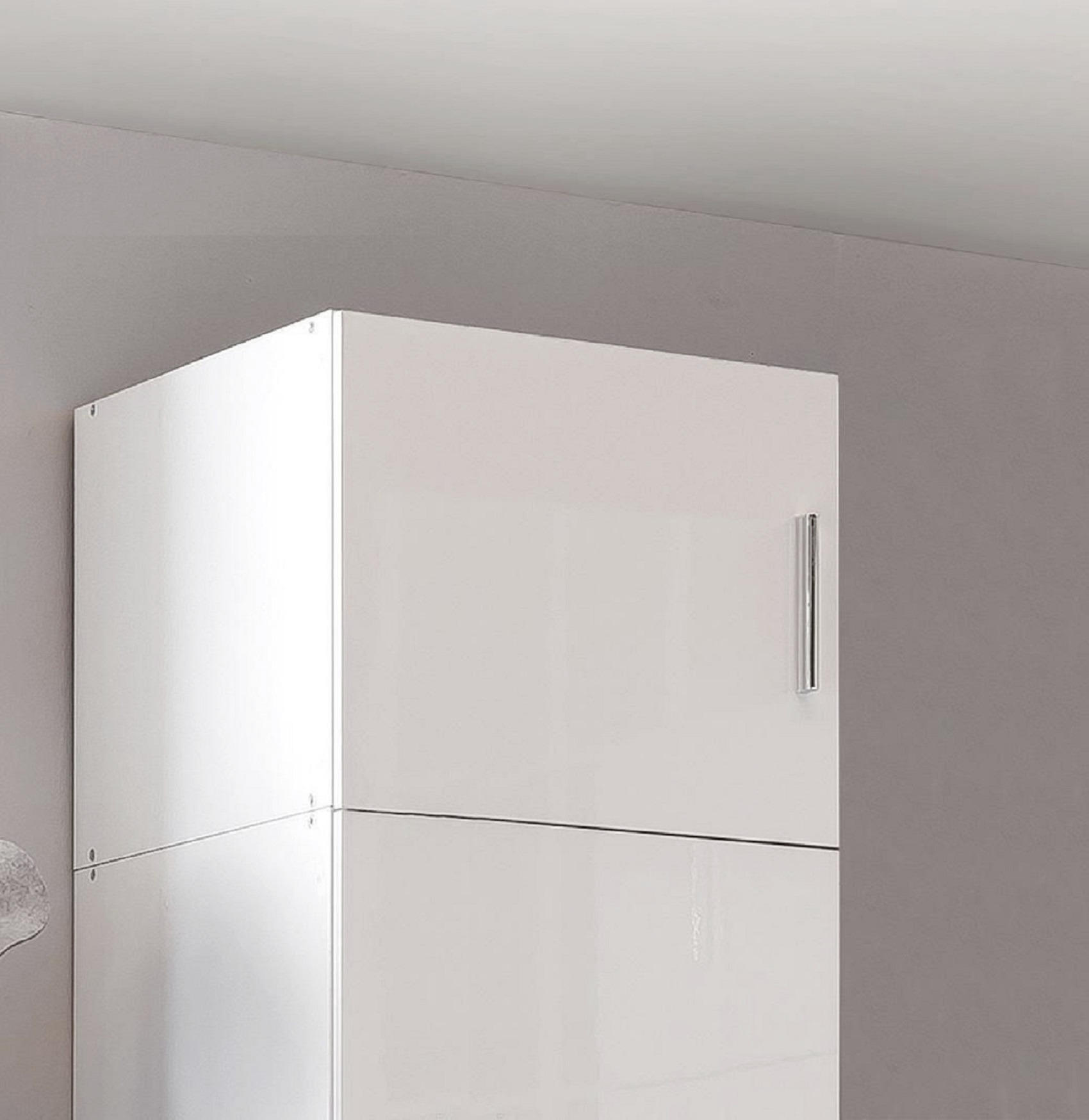 AUFSATZSCHRANK Weiß - Chromfarben/Weiß, KONVENTIONELL, Kunststoff (50/40/40cm) - Xora