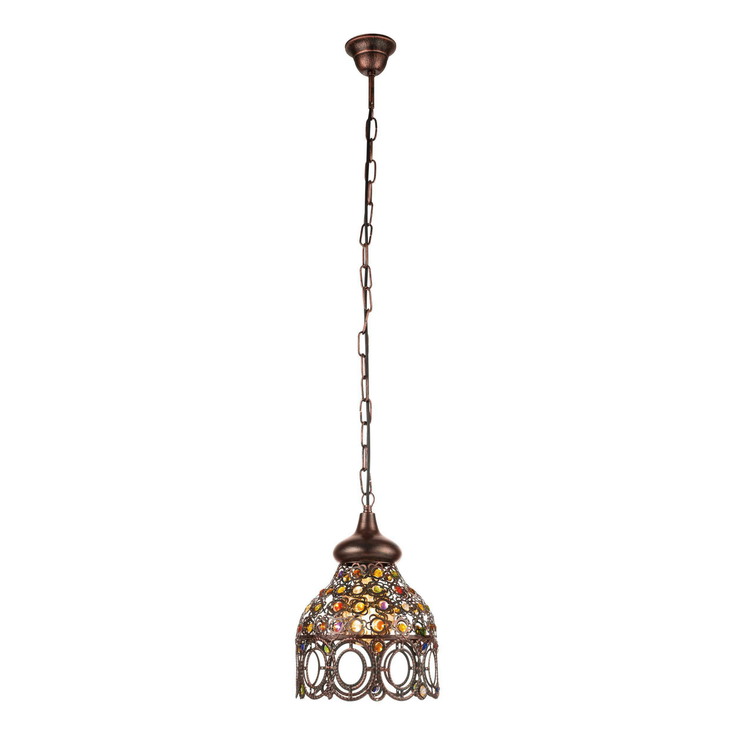 HÄNGLAMPA 22/110 cm  - multicolor/kopparfärgad, Klassisk, metall/glas (22/110cm) - Eglo