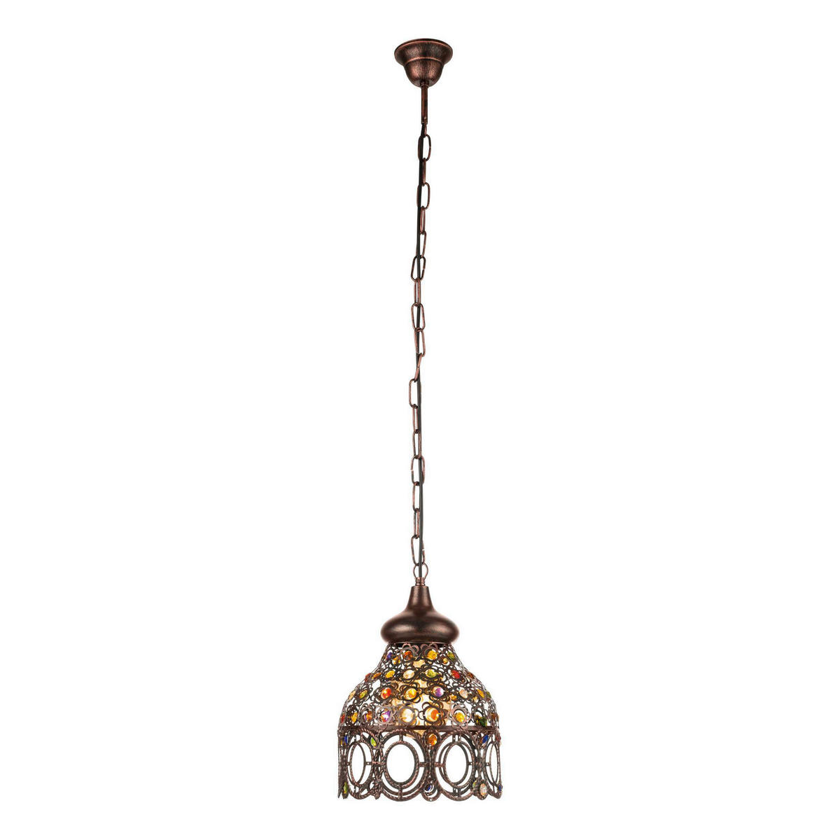 HÄNGLAMPA 22/110 cm  - multicolor/kopparfärgad, Klassisk, metall/glas (22/110cm) - Eglo