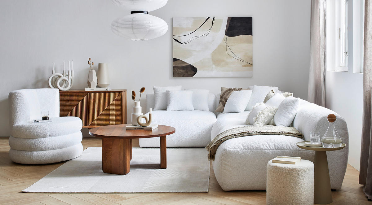 DESIGNSESSEL in Flachgewebe, Teddystoff Weiss  - Weiss/Edelstahlfarben, Trend, Textil/Metall (90/82/85cm) - Livetastic