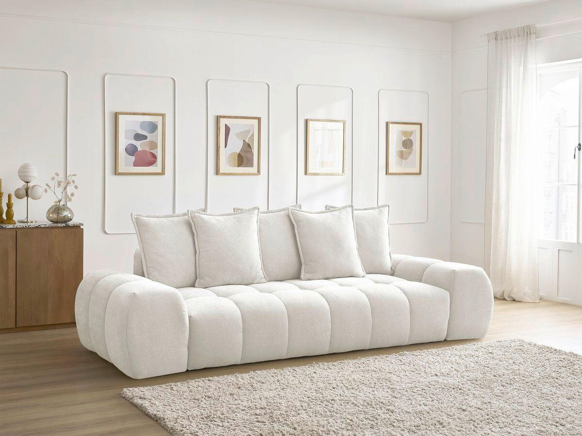 SCHLAFSOFA EVEREST  mit Rücken echt, Armteil links, Armteil rechts Struktur Weiß  - Schwarz/Weiß, MODERN, Kunststoff/Textil (278/115/90cm)