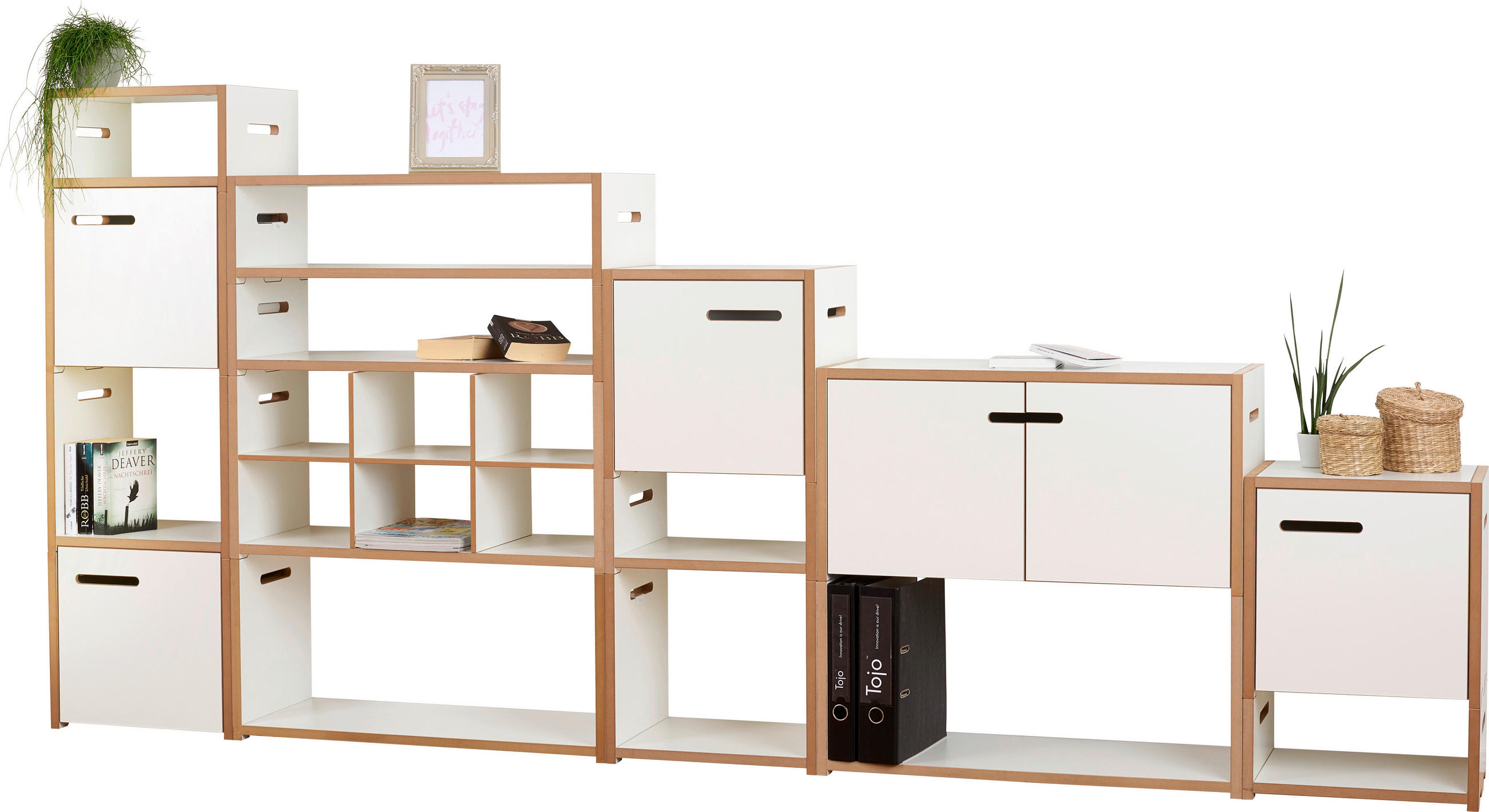 REGAL Weiß, Buchefarben  - Buchefarben/Weiß, MODERN, Holzwerkstoff (272/126,2/32cm) - Tojo